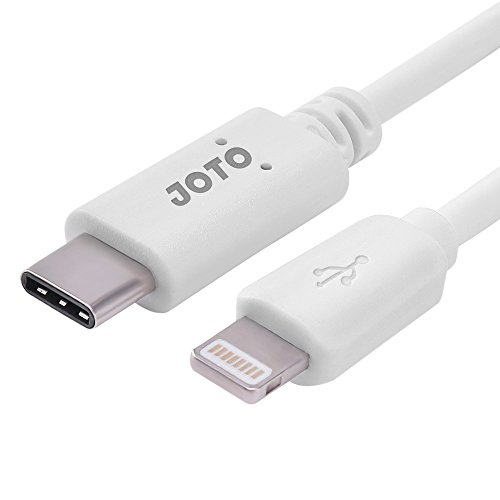 JOTO Charging Cable Compatible for iPhone, iPad Connect to New MacBook, Chromebook Pixel, HP Pavilion, USB-C 2.0 Type-C to 8-Pin Port Charging Cable Data Cable (White, 3.3ft/1M)