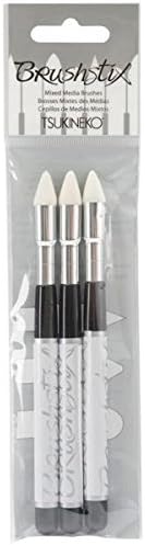 Imagine Crafts Paint Brushstix 3-Pack Mixed Media Paint Brushes, No.2 Brush Tip