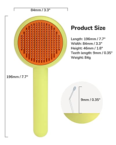 Hicc Groom! Pet Grooming Brush For Cats And Dogs, Self-Cleaning Sliker Brush For Removes Mats, Tangles, And Loose Hair, Shedding Brush For Short Or Long Haired Cats/Dogs (Donut) #TOP4