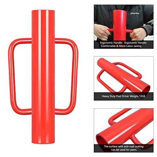 image for Gtongoko 12LB T Post Driver with Handles Heavy Duty Fence Post Driver 