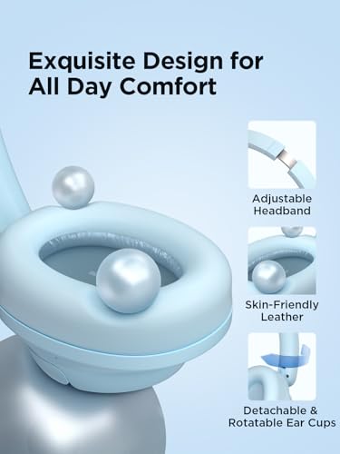 Image of 1MORE Wireless Bluetooth Noise-canceling Headphones - HQ31 SonoFlow SE Over-Ear Headphones with Hi-Res Audio, 90H Playtime, Clear Calls, Preset EQ Via App, Comfort for Home Office Travel(Blue)