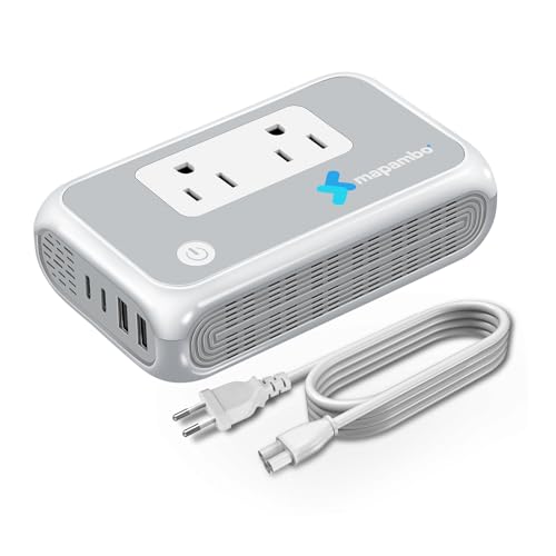 Mapambo 220V to 110V Voltage Converter Us to Europe for Hair Straightener & Curling Irons, Converter for European Travel with Fast Charging for Germany France Italy Spain (3U1C)