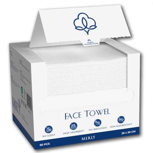 Merly™ Disposable Face Towels, Facial Wipes Towelettes Disposable, Towels Cloth For Cleaning Face, 10