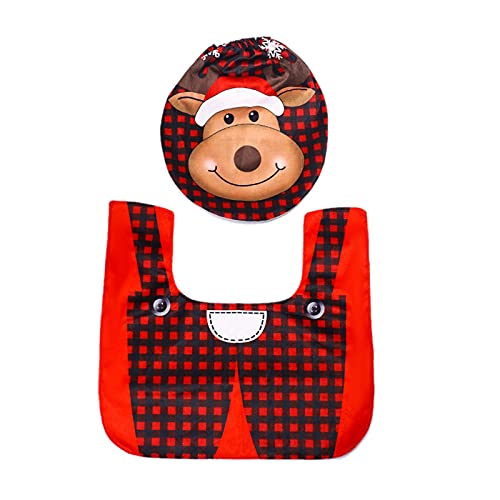 tyrrdtrd WC-Deckelbezug, weich, Weihnachtsmann-Motiv, 2 Stück/Set