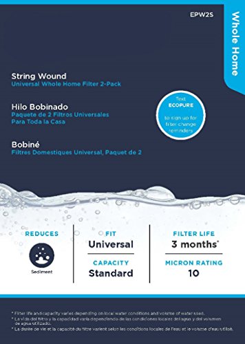 Image of EcoPure EPW2S String Wound Whole Home Replacement Water Filter - Universal Fit - Fits Most Major Brand Systems (2 pack)