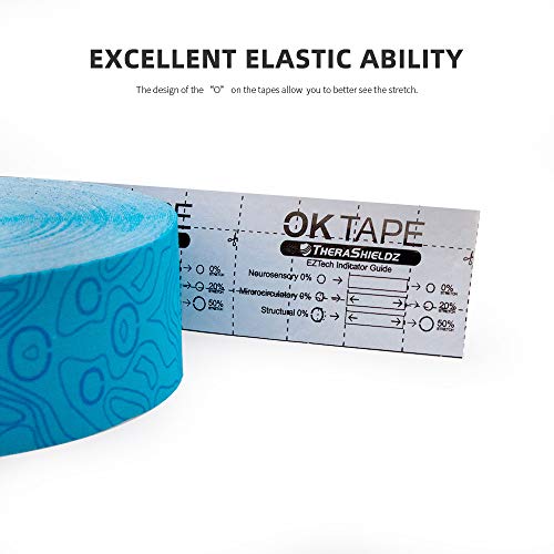 Image of (2in X 103 Feet) OK TAPE PRO Bulk Kinesiology Tape, Original Elastic Latex Free Kinesiology Therapeutic Tape, Free Cut Printed