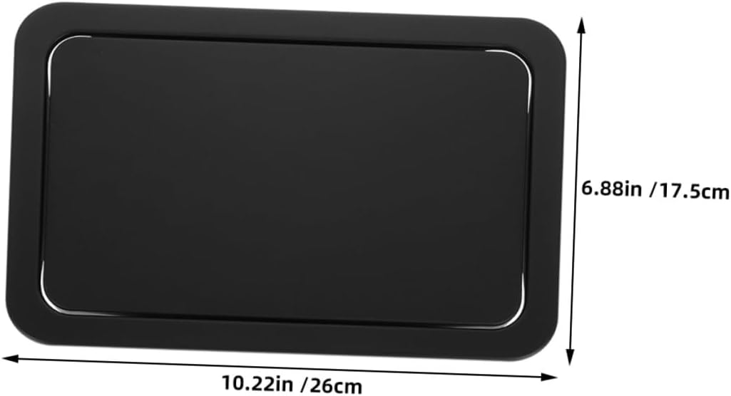 Operitacx 2pcs Recessed Trash Can Lid with Flap Cover 260x175mm Black Stainless Steel Countertop Garbage Disposal Drain Cover for Kitchen Waste Management