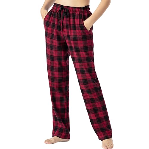 Womens Cotton Pajama Pant with Pocket Plaid Lounge Bottom Home Casual Loungewear Sleepwear Pjs Pant2