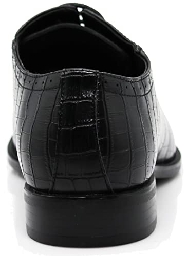 Image of Gator3N Men's Alligator Crocodile Print Oxfords Fashion Lace Up Dress Shoes