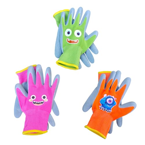 xxpepo 3 Pairs Kids Gardening Gloves.Children & To