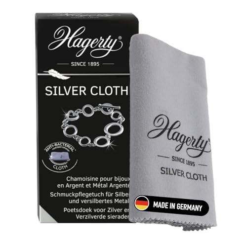 Hagerty Silver Cloth Schmuck Reinigungstuch 36x30cm I imprägniertes Tuch aus Baumwolle I effektives Silberputztuch mit Anlaufschutz zur Reinigung von Silberschmuck und Versilbertem