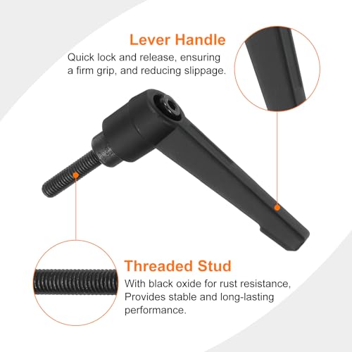 Image of uxcell 4Pcs M5 x 20mm Adjustable Knobs Handle Male Thread Push Button Ratchet Quick Release Locking Rotating Bolt for Lathe Machinery, Black
