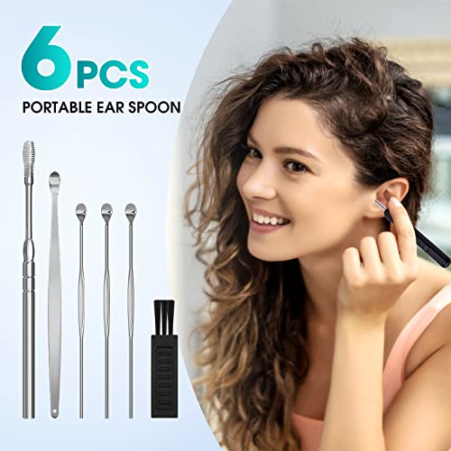 Ear Wax Removal, 6 Pcs Ear Wax Removal Kit With Cover, Ear Cleaner Otoscope With Light, Ear Wax Removal Tool With 4 Ear Pick, 1296P Hd Ear Camera #TOP7