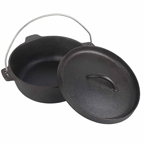 Pentola In Ghisa, Calderone In Ghisa Pentola Da Forno Olandese Con Coperchio Con Manico Circolare In Ghisa Pre Stagionato Previene Il Bastone Per Il Campeggio Picnic