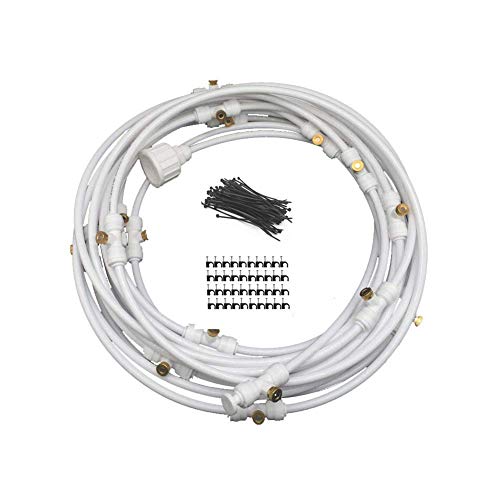 gshhd0 Cooling System Kit 6m sy Install Misting Outdoor Greenhouse Sprayers PE Garden Humidification Line Home Irrigation Waterring Patio(White)