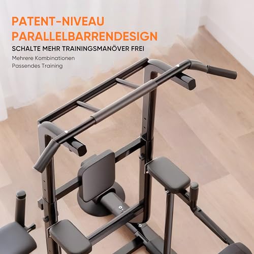 Barra de dominadas ajustable con soporte para espalda para pecho y abdomen 5