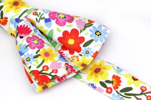 Image of Colorful Fun Pattern Pre-Tied Bow Tie Mens Floral Space Adjustable Bowtie