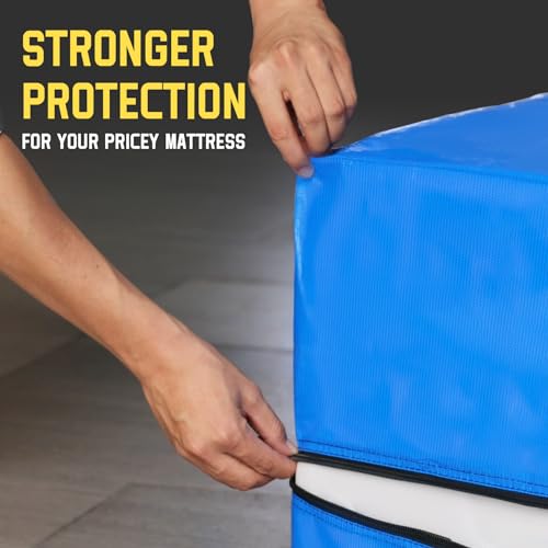 Antimbee Mattress Bag for Moving & Storage, Twin Size, Waterproof, Tear-Resistant, 12 Handles, Dual Zippers, Reusable, 77\" L x 42\" W x 15\" D