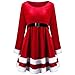 MORCHAN ❤ Cadeaux de noël Femmes Mode Joyeux Noël Velours à Manches Longues Robe Rouge Festival (2XL,Rouge)
