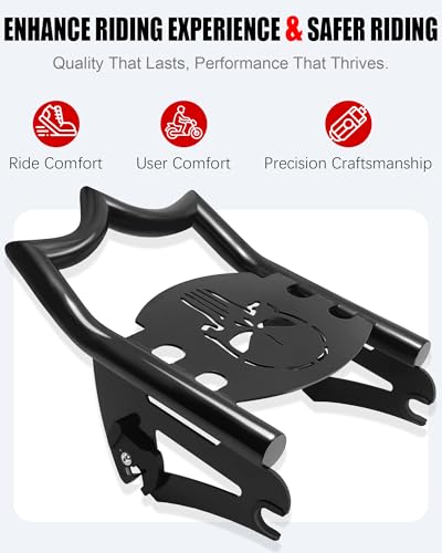 Image of Detachable Luggage Rack for Harley Touring Street Glide Road King Road Glide Electra Glide 2009-2025 (D-09-25 Black Rack-2)