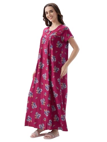 Image of AV2 Women Printed Alpine Nightwear Nighty Maxi - 7285