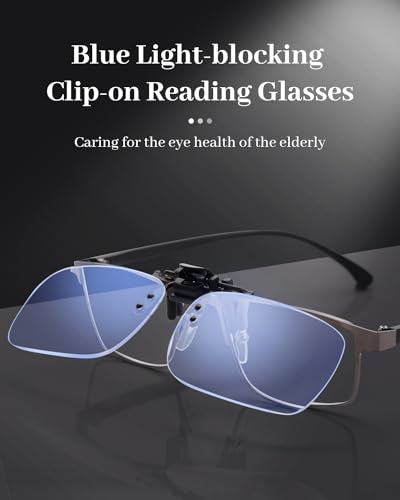 LUFF Clip On Reading Glasses and Flip Up -Blue Light Blocking Magnifying Glasses,Magnifiers Lenses Readers for Men and Women(3.5X) - Image 2