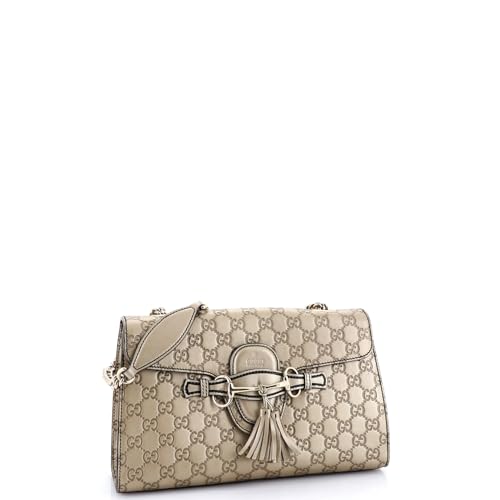 Pre-Loved Emily Chain Flap Bag Guccissima Leather Medium, Gold2