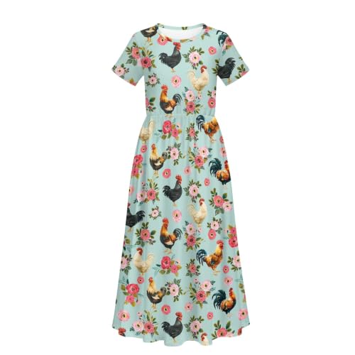 Vestidos de verano de gallo ropa casual juvenil con diseño floral