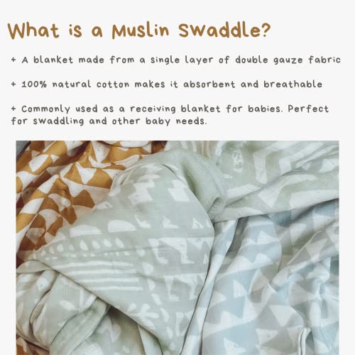 Image of Mini Wander Swaddles for Newborns Muslin Swaddle Blankets - Breathable Soft Gender Neutral Receiving Blanket Baby Essentials | 47 x 47 Cotton - (Tapestry (Green Spruce)