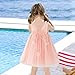 Baby Girls Layered Tulle Dress, Sleeveless Princess Tutu Dress with Back Butterfly, Strap Mesh Fluffy Flower Casual Sundress,Light Pink Size 110