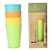 Eco-Friendly Bamboo Cups by Bamboosy - Set of 4 Reusable Bamboo Kids Drinking Cups - Non-Toxic and non-BPA - Dishwasher Safe - Biodegradable - Perfect for Parties, Picnic, BBQ, Outdoor & Home Use