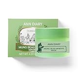 ANN DIARY Mung Bean Mineral Face Mask, 4.59 oz, Natural Green Clay