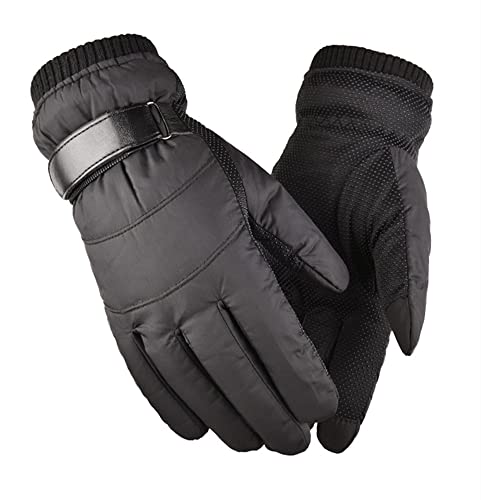 SOLO ACTFIT Guanti Invernali Termici, Guanti Ciclismo Guanti Bici MTB Antivento, Guanti da Sci Impermeabili, Antiscivolo, Touchscreen Guanti per Corsa, Arrampicata, Snowboard Unisex (Nero)