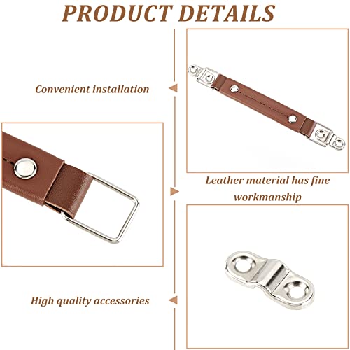 Image of WADORN 6 Pack Leather Luggage Part Handle, 5.7 Inch Luggage Handle Pull Repair Replacement Luggage Case Handle Grip for Suitcase Password Box Spare Carry Strap Short Briefcase Handle, Brown