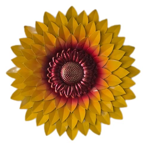 SETHI AESTHETIC Metal Designer Flower Wall Decor, Flower Wall Art, Decor item,- Size 21 X 21 inch (Metallic Designer yellow)