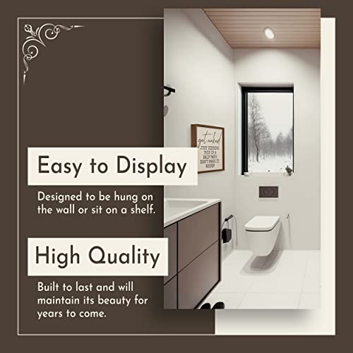 Wall Things Co. Get Naked Just Kidding This Is A Half Bath Don't Make It Weird Sign, Rustic Funny Bathroom Wall Hanging Decor Art Modern Farmhouse, 10X10 Inch, Brown #TOP2