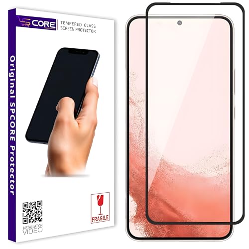 Image of Tempered Glass Screen Protector Compatible for Samsung Galaxy S22 Plus, S23 Plus 5G (2023) (Black) with Edge to Edge Coverage and Easy Installation kit