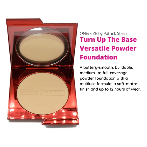 One Size Patrick Starrr Turn Up The Base Versatile Powder Foundation - Light 5 (Nr) - Light, Neutral Rosy Undertones - Face Pressed Powder Makeup Foundation Medium-To-Full Coverage, Soft Matte Finish #TOP1
