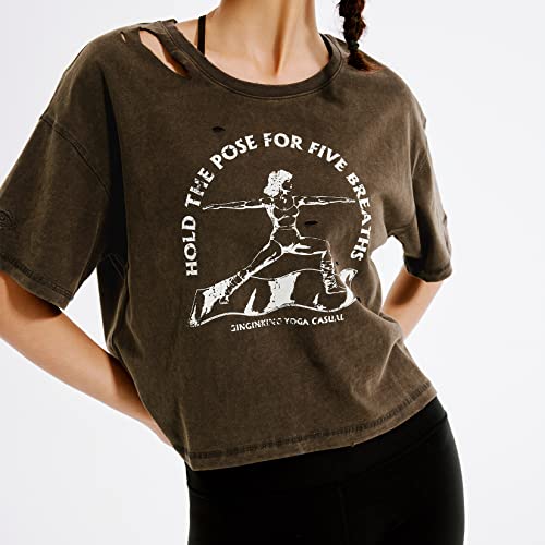Shirts for Teens Girls, Y2K Crop Top T Shirt, Short Sleeve Tops T in Soft Breathable, Tops Sweaters for Women in Charcoal4