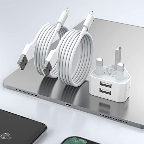 Quanlex iPad Charger [MFi Certified] i-Pad Charger Plug with 2Pack USB Lightning Cable for iPad Pro 12.9 11 2nd 3rd 4 th 5th 6th Generation/Air 2 3rd 4th 5th/Mini 2 3 4 5 6/iPad 4th 6th 7th 8th 9th