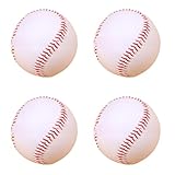 NiuLumea Baseballbälle für Praxis und Spiel, harte Trainingsbälle mit roten Nähten, PVC-Kunstmaterial, 150 g, Spielen im Freien, Parks, Hinterhöfe, 4 Stück