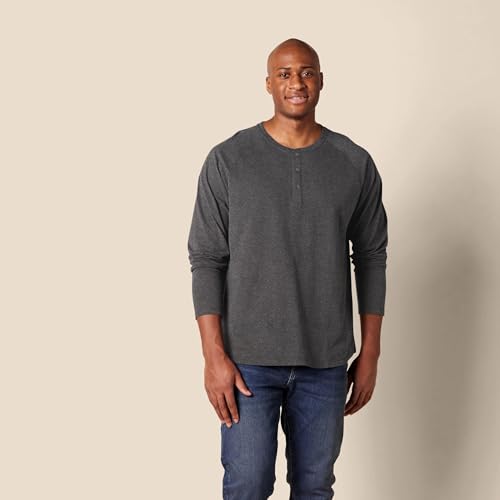 image for Amazon Essentials Long Sleeve Shirt for Men, Regular-Fit Henley, Avail