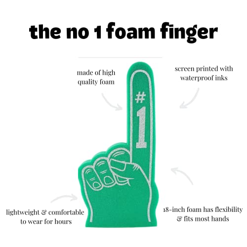 Giant Foam Finger 18 Inch- Number 1 Universal Foam Hand For All Occasions - Cheerleading For Sports - Exciting Vibrant Colors Use As Celebration Pom Poms- Great For Sports Events Games School Business #TOP1