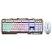 Produktbild Delicacydex G700 Game Luminous verdrahtete USB-Maus und Tastaturanzug mit Regenbogen-Hintergrundbeleuchtung LED leuchtet mechanische Tastatur Gaming Mouse - Gold