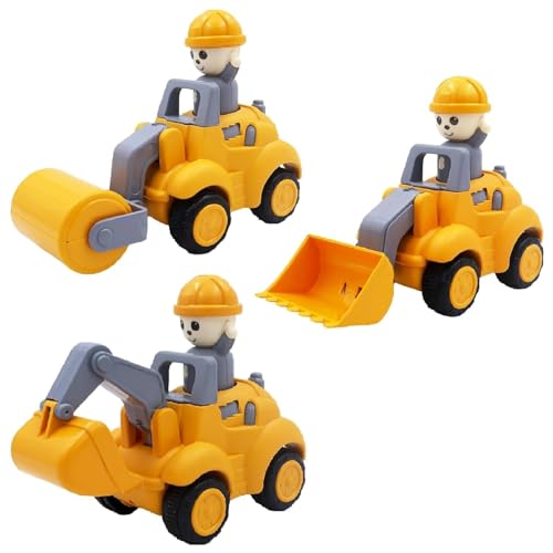 Image of ToyBharat Push & Go Construction Toy Set (Pack of 3) - Loader, Picker & Roller, Safe & Durable, for Kids 1-6 Years