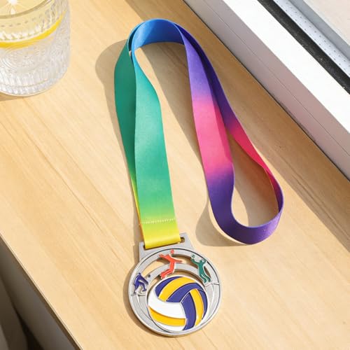 Medallas de voleibol para niñas Beavorty en aleación con diseño elegante para torneos, 5 piezas 5
