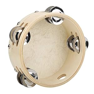 6 inch Hout Handheld Tamboerijn Dubbele Rij Jingles Hand Held Percussie Drum Muzikale Educatief Instrumen voor Kinderen Educatief Klaslokaal