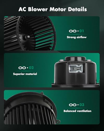 Image of SCITOO HVAC Heater Blower Motor w /Fan Cage Fit For 2013 For Nissan For LEAF [Except Japan Built],2014-2023 For Nissan For LEAF,2018-2019 For Nissan For Sentra