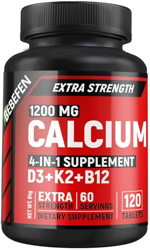 Calcium 4in1 Supplement with D3, K2, B12-120 Tablets - 60 day supply