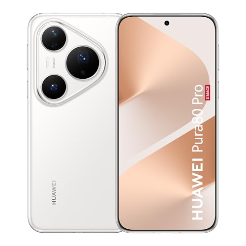 HUAWEI Pura 80 Pro Smartphone 12GB+512GB, Cámara Ultra Chroma de 1 pulgada, Cámara Macro Telefoto de Ultra Iluminación, Cancelación de ruido con IA, Batería 5170 mAh y SuperCharge Dual, Celular Blanco